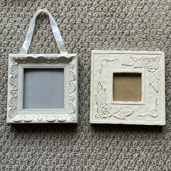 Bundle of 2 Romantic & Classical Photo Frames In White & Cream Beautiful Border - Picture 1 of 7